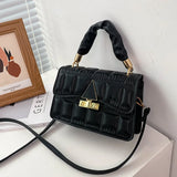 Shoulder Bag PU Leather Quilted Retro Female Crossbody Bag