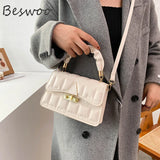 Shoulder Bag PU Leather Quilted Retro Female Crossbody Bag