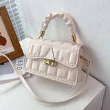 Shoulder Bag PU Leather Quilted Retro Female Crossbody Bag