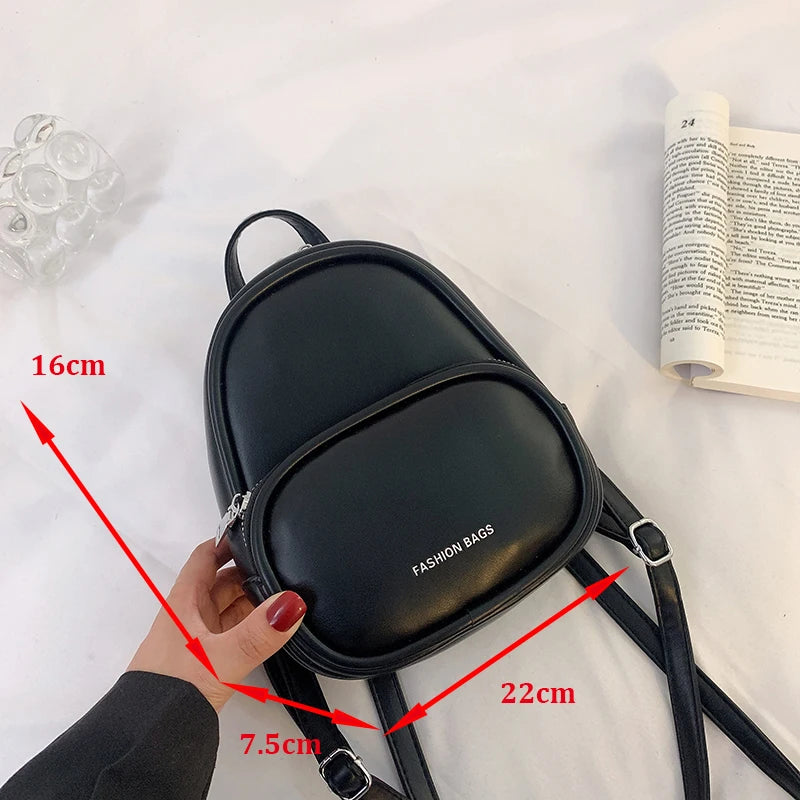 Mini Backpack Women Bag Pack Small Phone Pouch Soft PU Leather Schoolbag Lady Gi