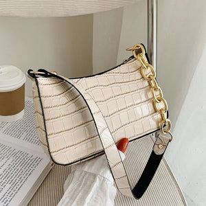 Stone Pattern Shoulder Bag Chain Strap Crossbody Bags for Women Lady Handbags