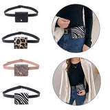 Leopard Waist Bag Women PU Leather Flap Pack Shoulder Cross Chest Pouch