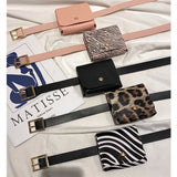 Leopard Waist Bag Women PU Leather Flap Pack Shoulder Cross Chest Pouch