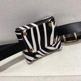 Leopard Waist Bag Women PU Leather Flap Pack Shoulder Cross Chest Pouch