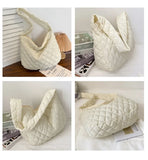 Winter Women Large Puffy Shoulder Bag Crossbody Purse Down Padded Tote Bag