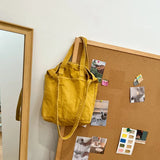 Canvas Tote Shoulder Bags Men Women Solid Handbags School Book Shopper