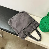 Canvas Tote Shoulder Bags Men Women Solid Handbags School Book Shopper