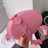 Women Round Handbag Crossbody Bags Green Pink Shoulder Party Clutch