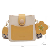 Yellow Leather Bucket Bag Crossbody Messenger Purse Tote