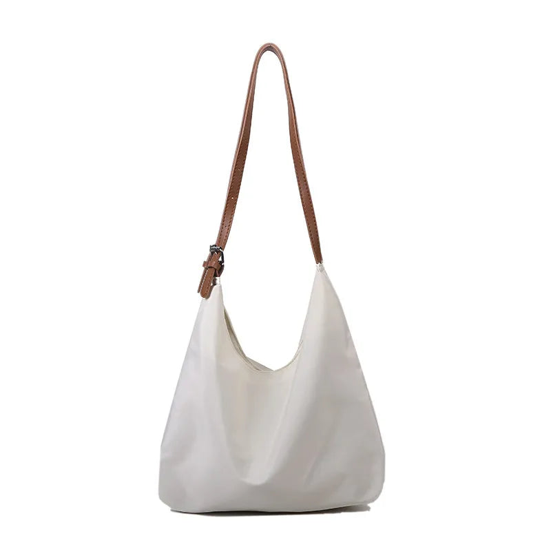 Women Large Size Nylon Crossbody Bag Vegan Plain Shoulder Purse