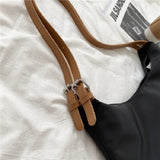 Women Large Size Nylon Crossbody Bag Vegan Plain Shoulder Purse