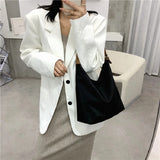 Women Large Size Nylon Crossbody Bag Vegan Plain Shoulder Purse