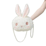 Lolita Mother Shoulder Bag Rabbit Plush Original Pearl Chain Messenger