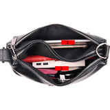 Double Zipper Women Messenger Bag Soft PU Leather Crossbody Shoulder
