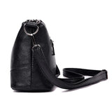 Double Zipper Women Messenger Bag Soft PU Leather Crossbody Shoulder