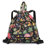 Women's Drawstring Bags Waterproof Folding Storage Bag Sports Gym Bag