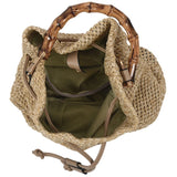 Straw Bucket Bag Woven Shoulder Bags Shopping Purse Beach Handbag