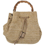 Women's Straw Bucket Bag Woven Shoulder Bags Shopping Purse Beach Handbag