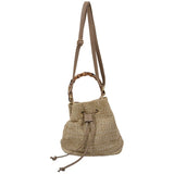 Straw Bucket Bag Woven Shoulder Beach Handbag