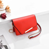Sweet Casual Contrast Messenger Bag Women Chain All-match Small Square Bag