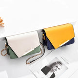 Sweet Casual Contrast Messenger Bag Women Chain All-match Small Square Bag