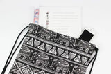 Elephant Retro Canvas Bag Shoulder Backpack Small Fresh Drawstring Bag Women's B