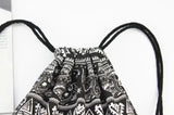 Elephant Retro Canvas Bag Shoulder Backpack Small Fresh Drawstring Bag Women's B