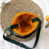 Embroidered Smiley Small Soft Plush Shoulder Bag for Women