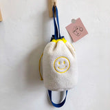 Embroidered Smiley Small Soft Plush Shoulder Bag for Women