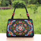 Embroidery Flower Women Handbag National Top-Handle Bag