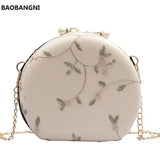 Flower Embroidery Women Evening Clutch Bag Chain Shoulder Handbag