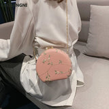 Flower Embroidery Women Evening Clutch Bag Chain Shoulder Handbag