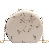 Flower Embroidery Women Evening Clutch Bag Chain Shoulder Handbag