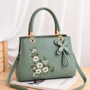 Vintage Embroidery Flowers Pattern Shoulder Bag for Women