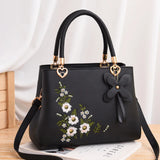 Vintage Embroidery Flowers Pattern Shoulder Bag for Women