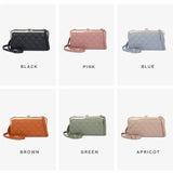 Embroidery Thread Phone Pocket Shoulder Bag Of Leather Crossbody Bags For Women