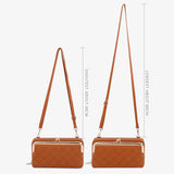 Embroidery Thread Phone Pocket Shoulder Bag Of Leather Crossbody Bags For Women