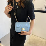 Spring Chain Shoulder Bag Lock Messenger Bag Small Square Bag