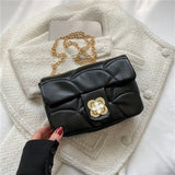 Spring Chain Shoulder Bag Lock Messenger Bag Small Square Bag