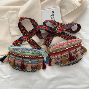 Ethnic Style Lady Saddle Bag Retro Tassel Small Bag