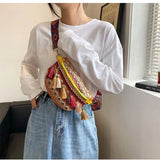 Ethnic Style Women Small Bag Tassel Braided Crossbody Fanny Pack