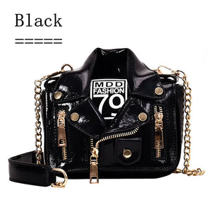 European Chain Motorcycle Bags Women Clothing Shoulder Rivet Jacket Bags Messeng
