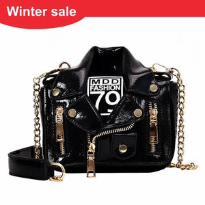 European Chain Motorcycle Bags Women Clothing Shoulder Rivet Jacket Bags Messeng