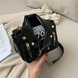 European Chain Motorcycle Bags Women Clothing Shoulder Rivet Jacket Bags