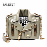 European Chain Motorcycle Bags Women Clothing Shoulder Rivet Jacket Bags Messeng