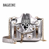 European Chain Motorcycle Bags Women Clothing Shoulder Rivet Jacket Bags Messeng