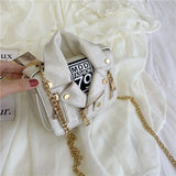 European Chain Motorcycle Bags Women Clothing Shoulder Rivet Jacket Bags