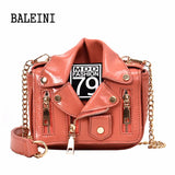 European Chain Motorcycle Bags Women Clothing Shoulder Rivet Jacket Bags Messeng