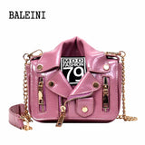 European Chain Motorcycle Bags Women Clothing Shoulder Rivet Jacket Bags Messeng