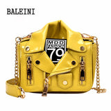 European Chain Motorcycle Bags Women Clothing Shoulder Rivet Jacket Bags Messeng